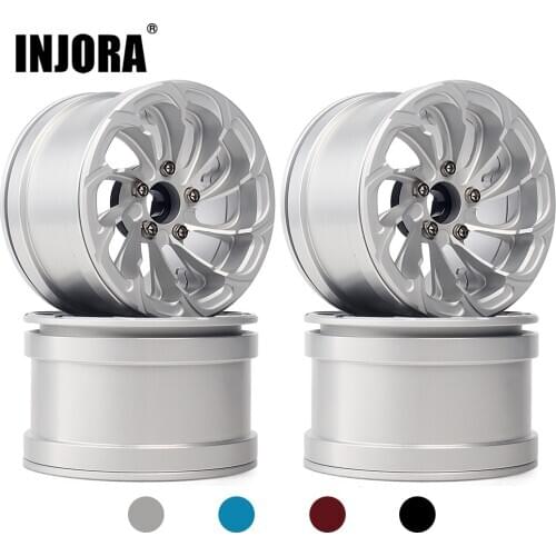 INJORA 4PCS Aluminum Alloy 2.2 Beadlock Wheel Rims for 1/10 RC Rock Crawler Axial SCX10 RR10 90053 90048 Wraith 90045 90018