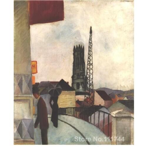 Copy paintings of famous artist Catedral of Freiburg in the Switzerland August Macke artwork High Quality Handmade