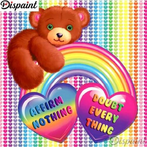 Dispaint Full Square/Round Drill 5D DIY Diamond Painting "Rainbow bear" Embroidery Cross Stitch 3D Home Decor A12648