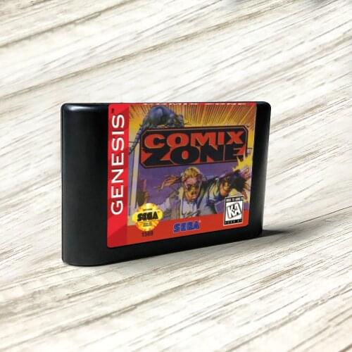Comix Zone - USA Label Flashkit MD Electroless Gold PCB Card for Sega Genesis Megadrive Video Game Console