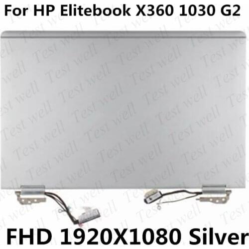 Original 13.3" FHD 1920X1080 Silver For HP EliteBook x360 1030 G2 Series LCD Touch Screen Full Replacement Assembly With Hinges