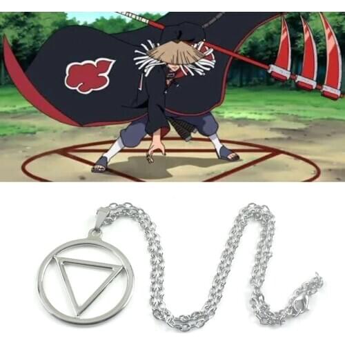 Akatsuki Hidan Ninja Choker Necklace Trinity Symbol Baptism Catholicism Anime Religious Pendant Link Chain Necklace