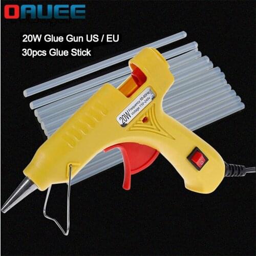 20W Electric Hot Melt Glue Gun Multifunctional Home Mini Glue Gun Electric Heat Temperature switch Tool with Glue Stick