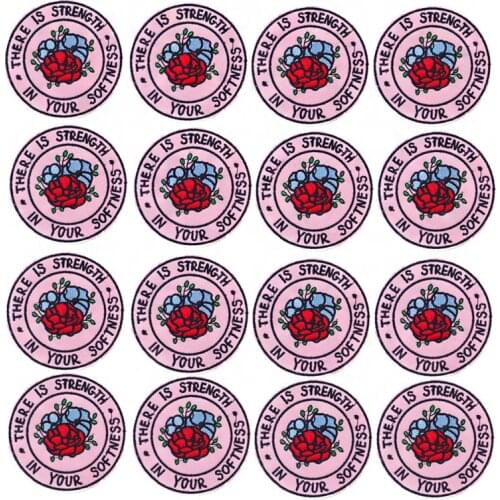 Prajna 10PCS Flower Rose Patches Iron On Patches Stripe Embroideried Patches For Clothing Applique DIY Iron On Patches For Cloth