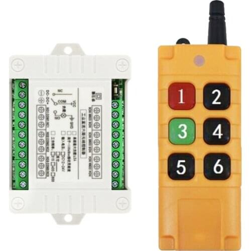 Ndustrial Sector DC12V 24V 6CH RF Wireless Remote Control Switch Radio Receiver With 2000M Long Distance Remote controller