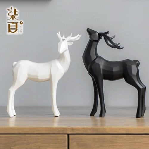 Simple Modern Geometric Living Room Nordic Home Decorations Creative Deer Crafts Small Ornaments Home Accessories