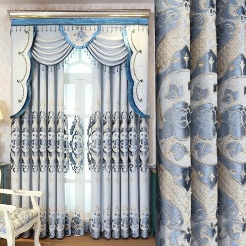 Luxury Life Europe Embroidered Valance Curtain for Living Room Window Water Soluble Tulle Home Decoration