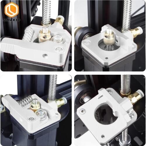 SIMAX3D Silver Mk8 Extruder CR10 Aluminum-Upgrade Dual Gear 3D Printer Parts Double Pulley Reprap for Pro Drive Feed