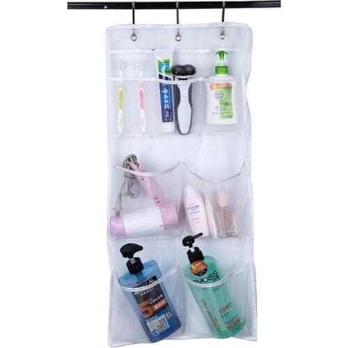 Mesh Non-Woven Bathroom Storage Bag for Make UP Shampoo Shower Gel Hair Dryer Portable Travel Shower Storage Bag Organizer