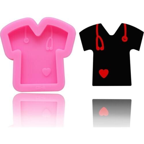 DIY Fun Silicone Mirror Epoxy Kids Clothes Keychain Fondant Cake Baking Mold Chocolate Dessert Decoration Kitchen Baking Tools