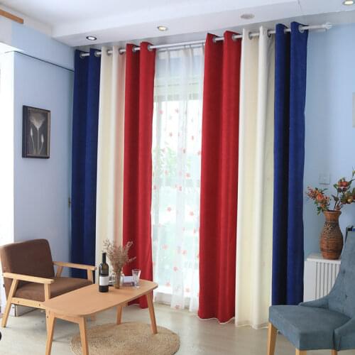 Customized Modern Minimalist Sheep Wool Stitching Thickened Blackout Curtain Fabric Curtains for Living Dining Room Bedroom