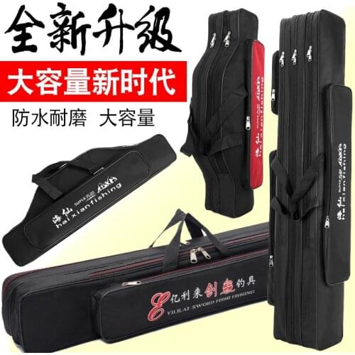 Fishing Bag Fishing Tackle Bag Fishing Rod Bag Waterproof Rod Bag Multifunctional Sea Rod Bag Portable Double Layer