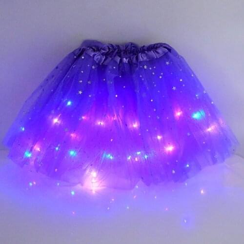 LED Glowing Light Kids Girls Princess Tutu Skirts Children Cloth Wedding Party Dancing Miniskirt Costume Cosplay Led Clothing