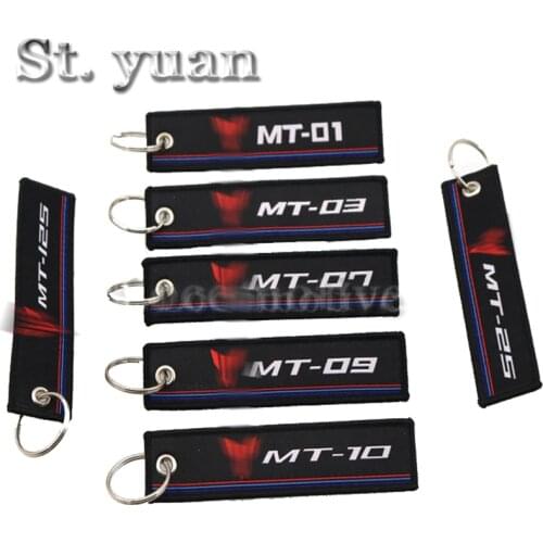 For Yamaha motorcycle key MT-01 MT-03 MT-07 MT-09 MT-10 MT-125 MT-25 Yamaha embroidered keychain with buckle key ring