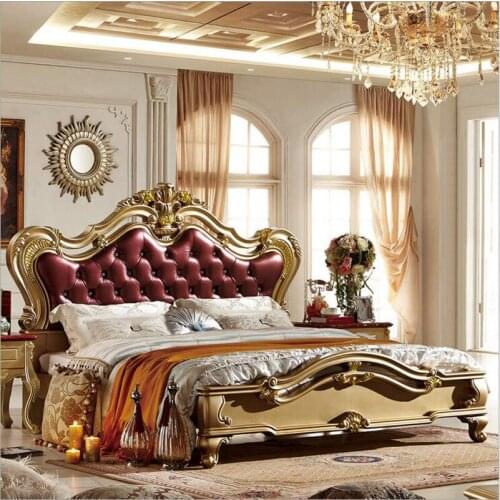 High quality bed Fashion European French Carved bedside 1.8 m bed p10061