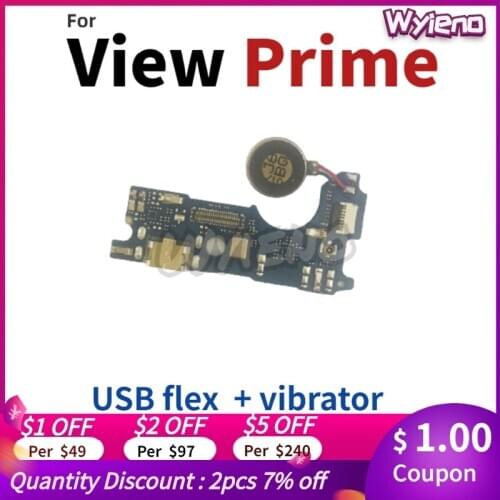 Wyieno For Wiko View Prime USB Dock Charging Port Ribbon Charger Flex Cable Microphone MIC Connect Board With IC Vibrator