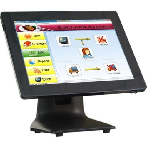 Factory price POS machine for supermarket 15'' capacitive touch screen black POS system Point of Sales Commercial POS Terminal