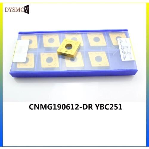 10 pcs CNMG190612-DR YBC251 cutting carbide blades for ordinary steel processing
