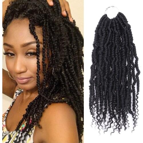 14inch Pre-Twisted Passion Twist Crochet Hair Grey/Black /Brown Color Synthetic Pre looped Fluffy Spring Twists Braiding Hair