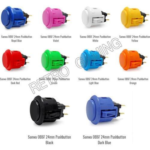 15PCS SANWA OBSF-24 Push Button 24MM Zero delay Arcade Game Button Original SANWA Made In Japan