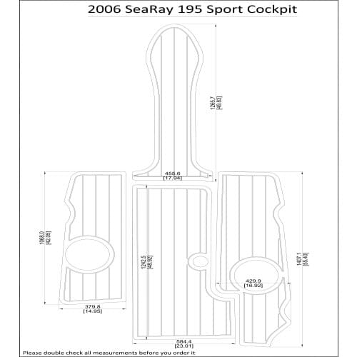 2006 SeaRay 195 Sport Cockpit Pad Boat EVA Teak Decking 1/4" 6mm