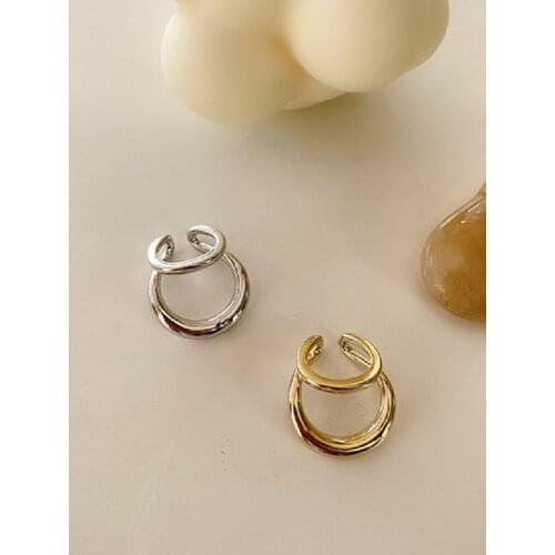 2021 new design trend simple geometric metal irregular curve clip girl earrings women jewelry gold earrings wholesale