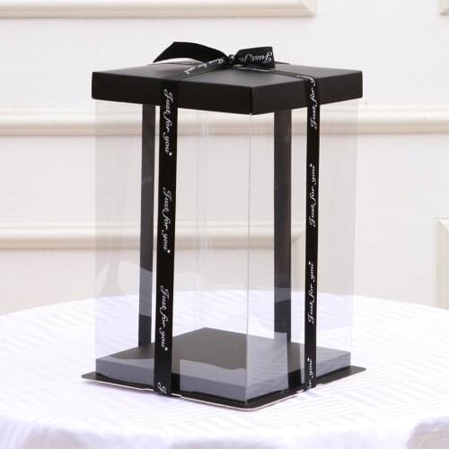 25cm/40cm Transparent Empty Gift Box for Artificial Teddy Bear Rose Flower Gifts Box Women Plush Bear Rabbit Gift Drop Shipping