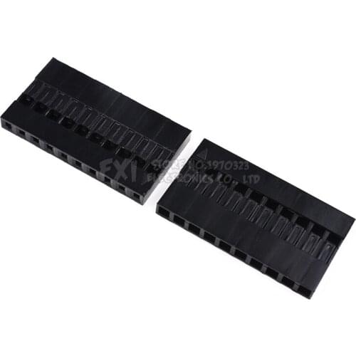 50PCS/Lot Single 10P 2.54mm 1x10P 1*10P Plastic Dupont Jumper For Wire Cable Housing Female Pin