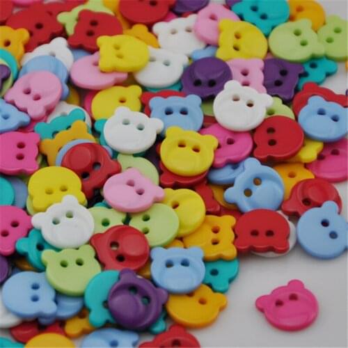 50Pcs Mixed Resin Bear 2 Holes Buttons fit Sewing and Scrapbooking 13mm PT53