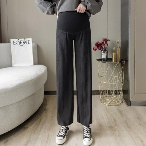 Maternity wide-leg pants Fall style outer wear loose drape mopping pants spring thin ice silk bottoming trousers