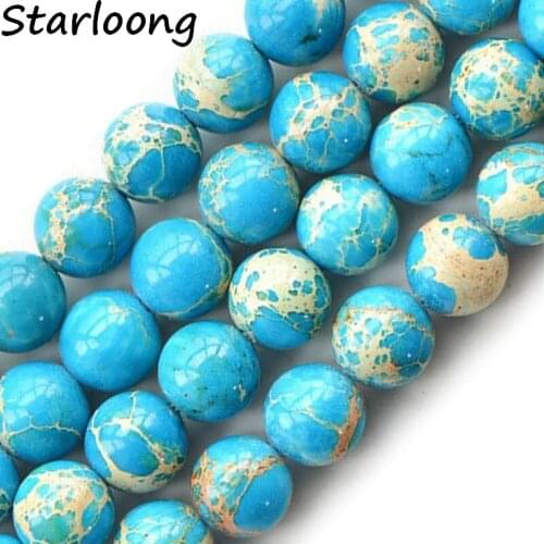 Blue Imperial pine howlite beads Natural Stone Top quality ore Round Loose ball 4/6/8/10/12MM Jewelry bracelet accessories DIY