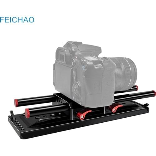 Quick Release Baseplate Kit 15mm Rail Clamp 300mm Rods 1/4 3/8 ARRI Dovetail Tripod Mount for BMPCC 4K DSLR Camera Follow Focus