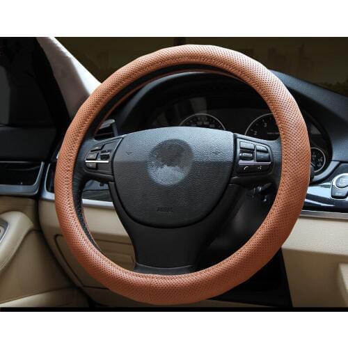 Real Leather steering wheel cover Interior decoration car Accessories for bmw 3series 320 5series 525li audi A4lA6lA3Q5