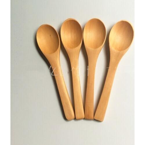 5Pcs/Set 13cm Wooden Spoon Ecofriendly Tableware Bamboo Scoop Mini Dessert Scoop Coffee Honey Tea Spoon Kitchen Accessories