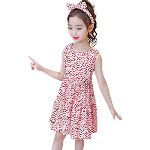 Kids Dresses For Girls Dot Pattern Girls Dresses Summer Children Dress Casual Style Clothes For Girls 6 8 10 12 14