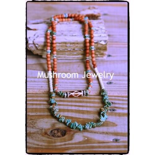 Long Stone Beads For Bohemian Necklace Wood Necklace Jewlry Women