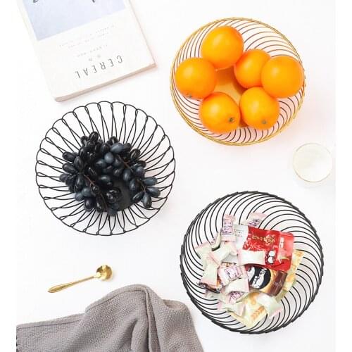 Nordic Home Tablewares Metal Wrought Iron Dry Fruit Plate For Baby Snack Fruit Bowl Fruit Basket Fuirt Tray frutero metalico