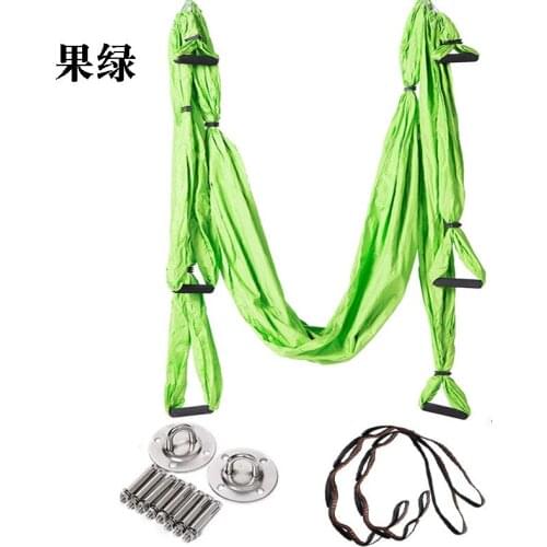 Aerial yoga hammock indoor and outdoor non-elastic fitness swing complete set with extension rope