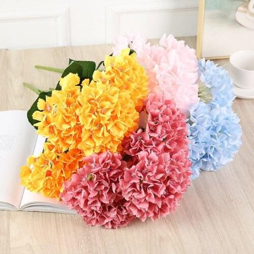 Artificial Flowers Silk Flowers for Wedding Home Party Shop Shower Desk Workstation Decoration 47cm 5 branch hydrangea
