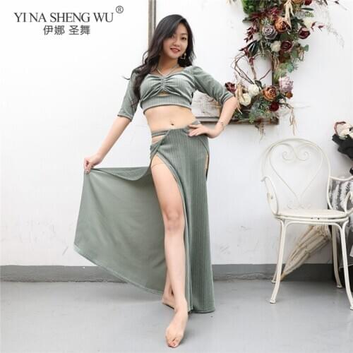 Belly Dance Velvet Skirt Set New Spring Summer Training thanks Beginners Performance Top&Long Skirt Oriental Indian Dance Wear