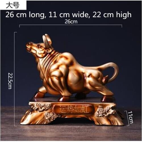 Beautiful Wall Street Bull Sculptures, American Animal Statue Crafts, Home Office Restaurant Desktop Decoration Crafts