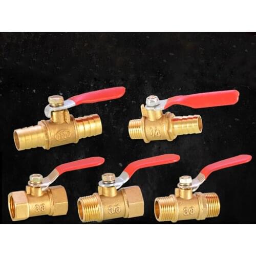 Brass Ball Valve Small Valve 6mm-12mm Hose Barb Inline Brass Water Oil Air Gas Fuel Line Shutoff Ball Valve Pipe Fittings