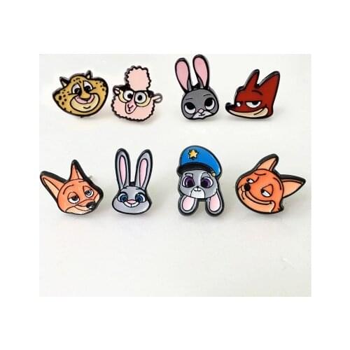 Disney Zootopia Fashion Anime Action Figures Cartoon Products Accessories Stud Earrings Girls Unisex Birthday Gifts