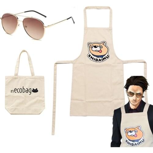 Fashion kitchen Aprons The Way of the Househusband Tatsu Cosplay Apron Sunglasses Gokushufudou Bear Bag Aprons Immortal Dragon