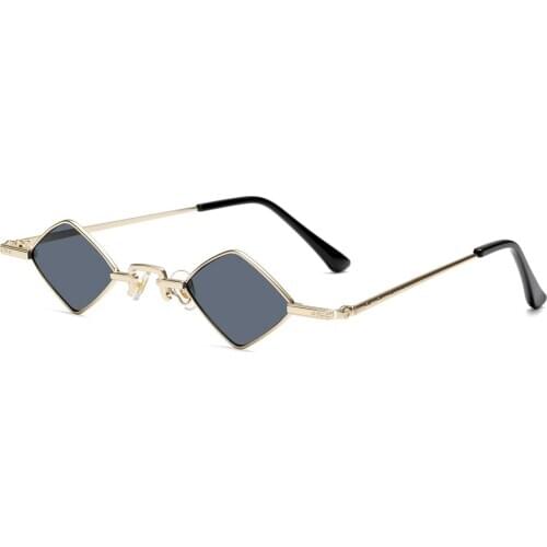 Veshion Rhombus Sunglasses Men Vintage Clear Color Gold Metal Frame Small Sun Glasses for Women Decoration Red Blue Yellow