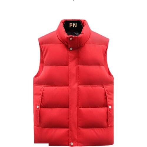 2021 Mens Autumn and Winter New Warm Vest Thick Loose Casual Stand Collar Vest