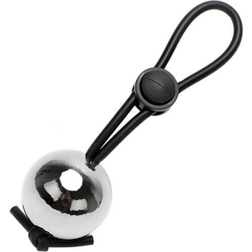 IKOKY Erotic Male Penis Extender Enlargerment Cock Rings With a Metal Ball Silicone Time Delay Ejaculation Sex Toys for Men