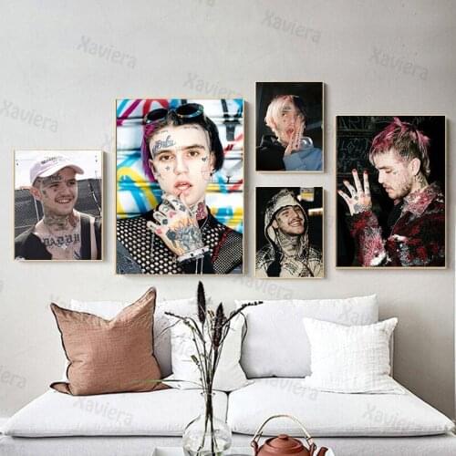 Rap Star Canvas Painting Lil Peep Rap Hip Hop Singer Wall Art Poster Rapper Singer wall Painting Home Decor Living room bedroom