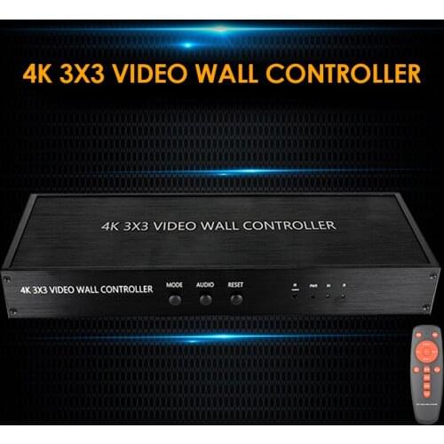 4K 3x3 Video Wall Controller 1 HDMI-compatible Input 9 Output Screen Splicing HD TV Splicer Images Display Stitching Processor