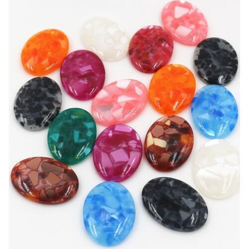 New Fashion 10pcs 18x25mm Mix Colors Artificial shells Flat Back Resin Flower Cabochons Cameo G6-42